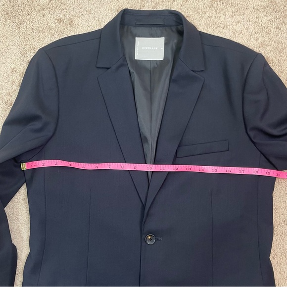 Everlane Men's Navy Blue Single Breasted Wool Blazer Coat Suit Jacket Size 40 - Picture 12 of 16